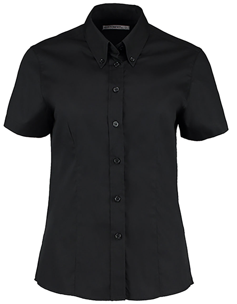 Women`s Tailored Fit Corporate Oxford Shirt Short Sleeve Kustom Kit K701