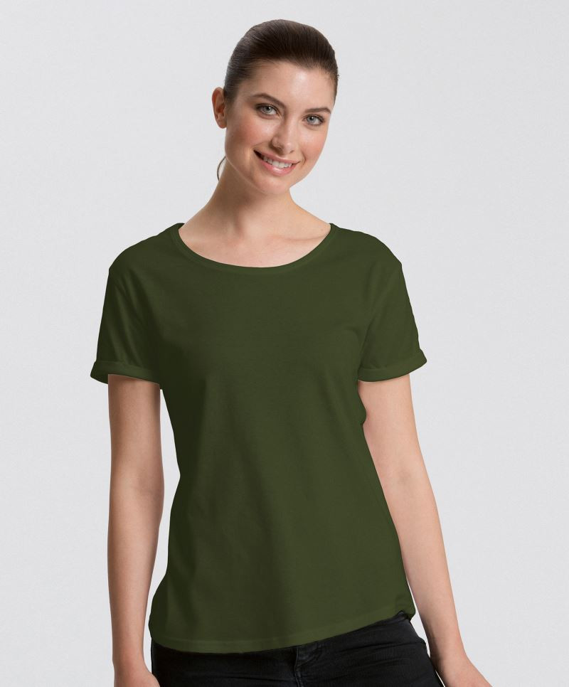 Ladies Roll Up Sleeve T-Shirt Neutral 80012