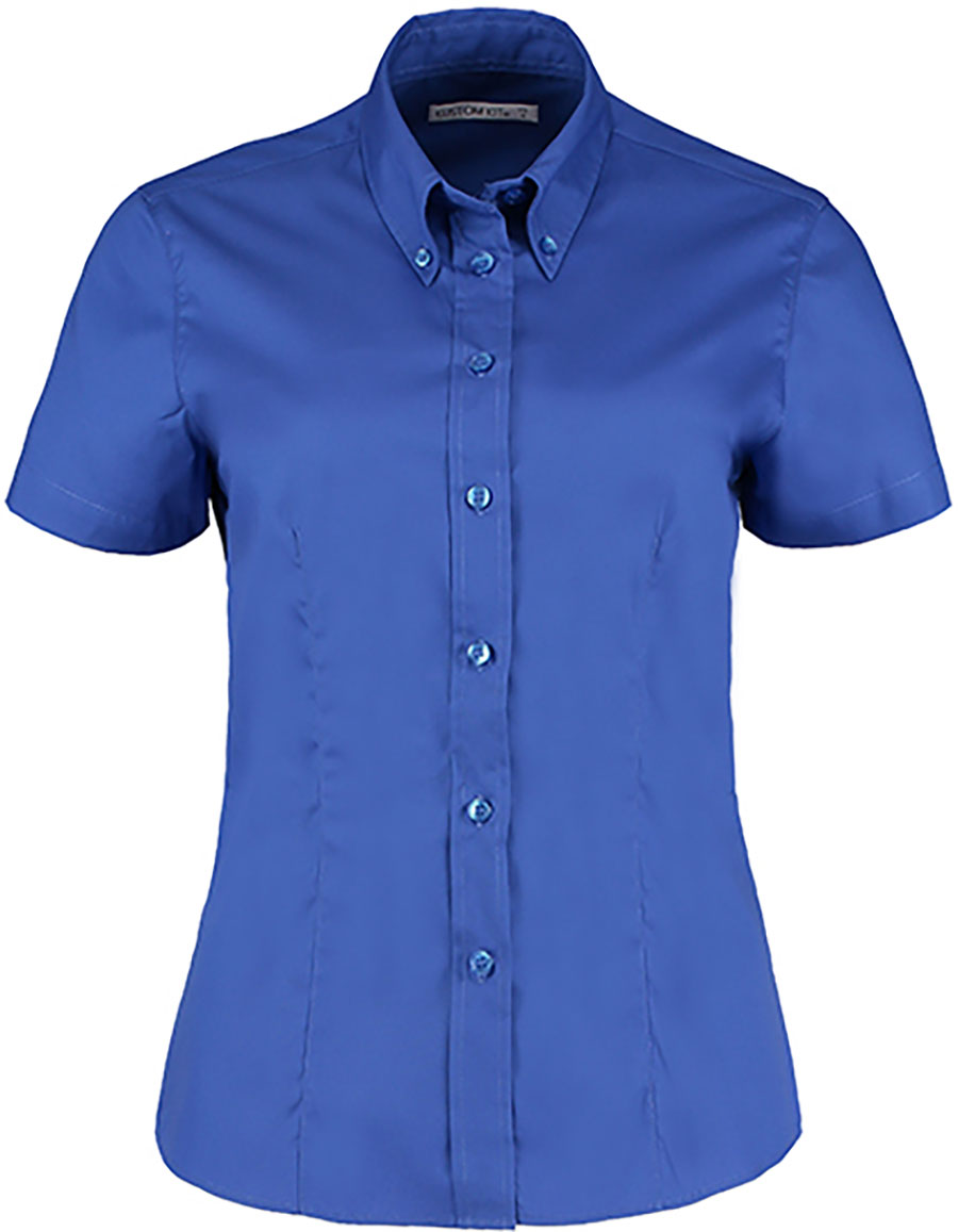 Women`s Tailored Fit Corporate Oxford Shirt Short Sleeve Kustom Kit K701