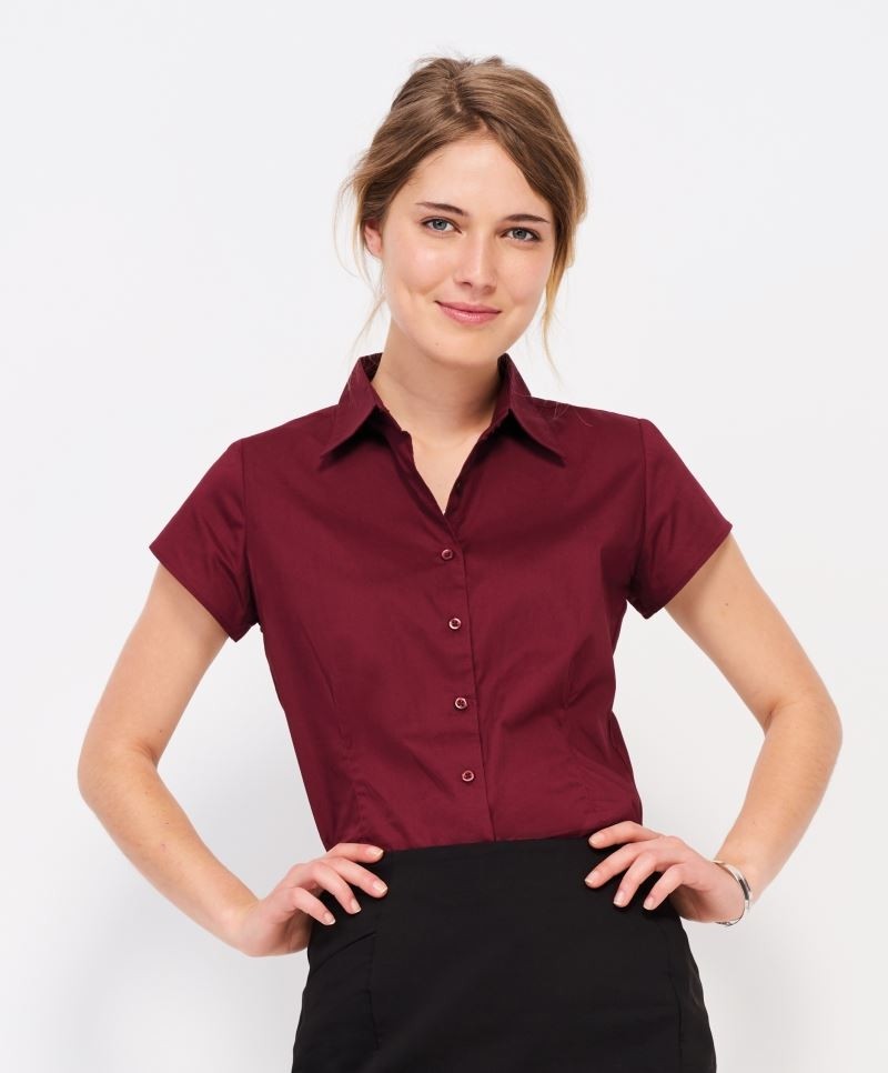 Ladies` Stretch-Blouse Excess Shortsleeve L630