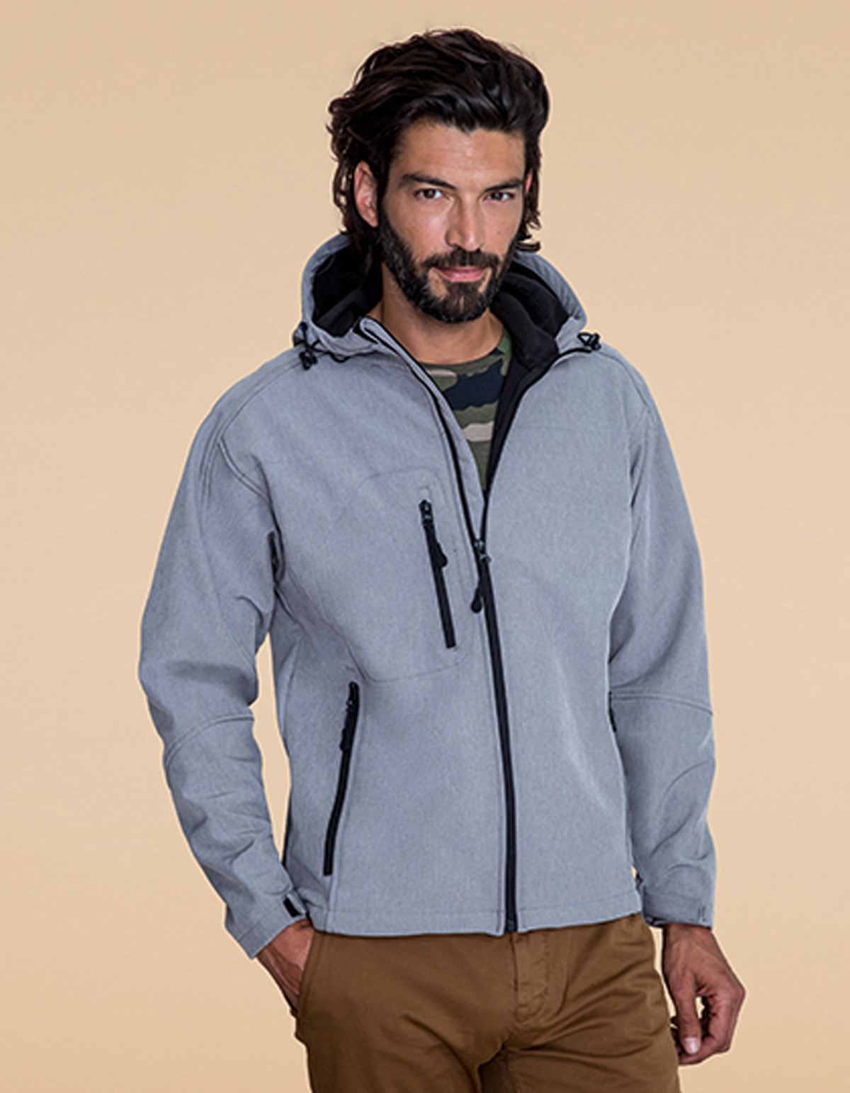 Men`s Hooded Softshell Jacket Replay Sol's 6602