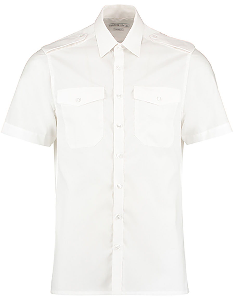 Men`s Tailored Fit Pilot Shirt Short Sleeve Kustom Kit K133