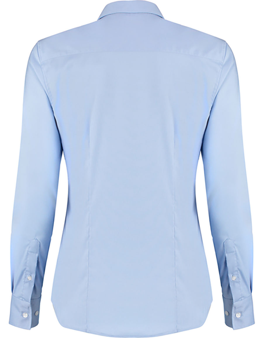 Ladies` Tailored Fit Stretch Oxford Shirt Long Sleeve Kustom Kit K782