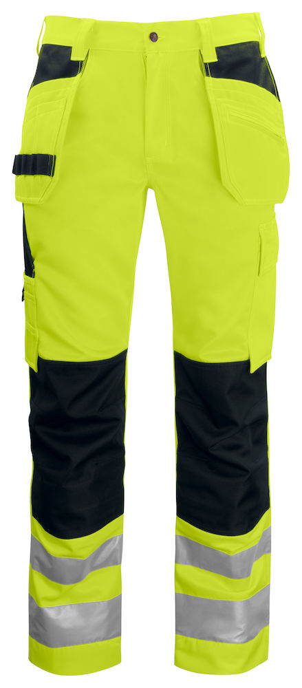 ProJob 6531 Warnschutz Arbeitshose mit Knieverstärkung und Hängetaschen EN ISO 20471 Klasse 2