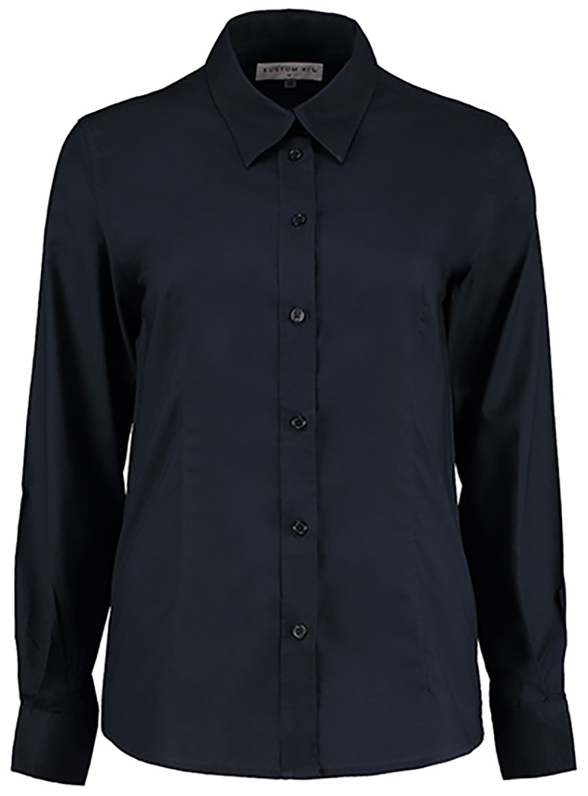 Women`s Tailored Fit Workwear Oxford Shirt Long Sleeve Kustom Kit K361