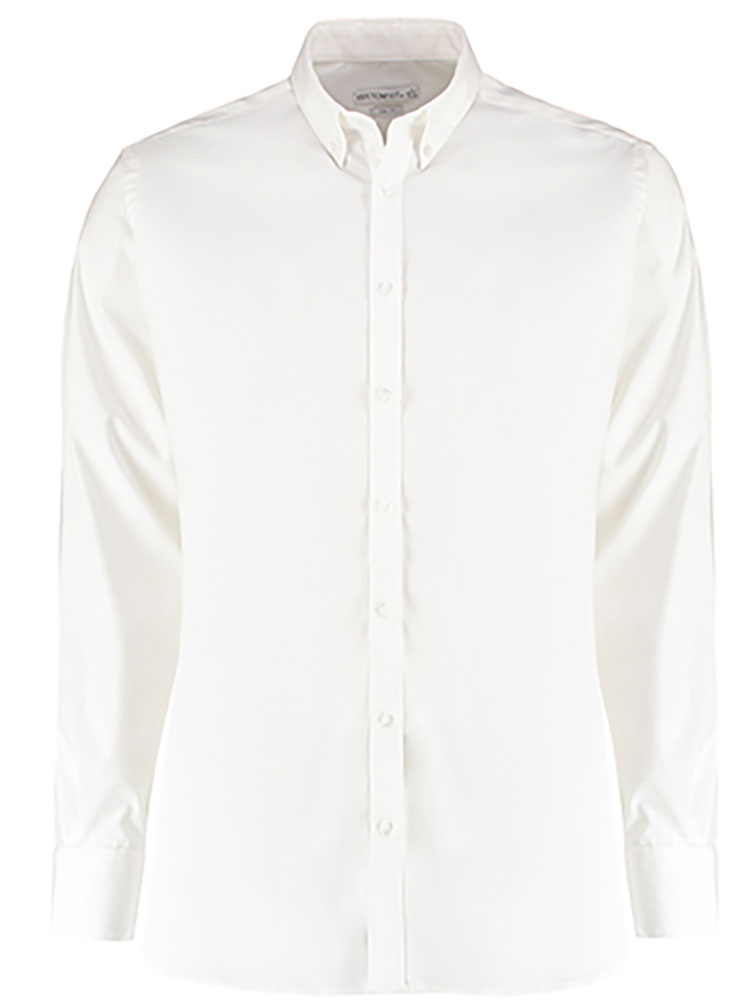 Slim Fit Stretch Oxford Shirt Long Sleeve Kustom Kit K182