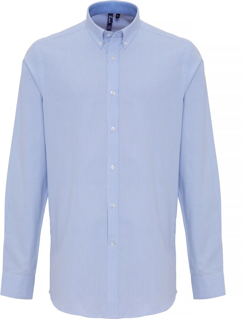 Men’s Cotton Rich Oxford Stripes Shirt Premier PR238