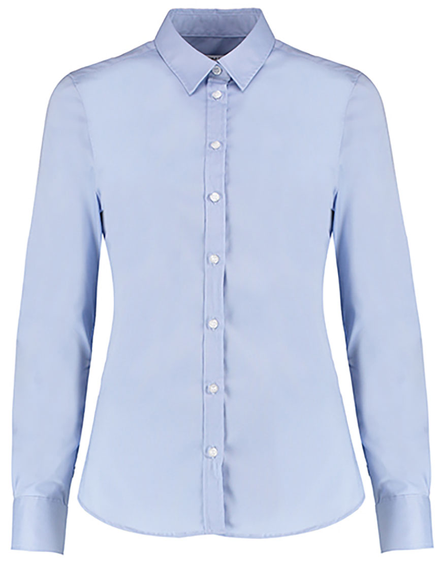 Ladies` Tailored Fit Stretch Oxford Shirt Long Sleeve Kustom Kit K782