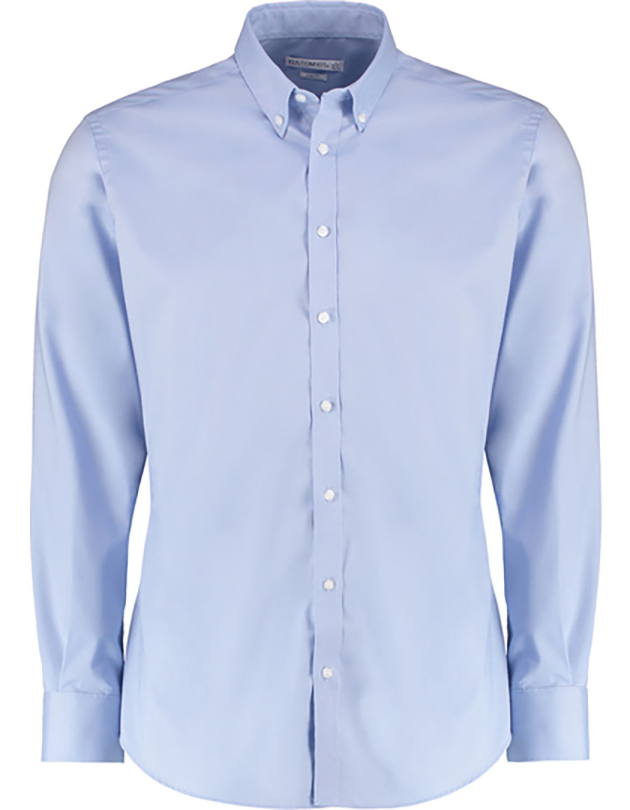 Slim Fit Stretch Oxford Shirt Long Sleeve Kustom Kit K182