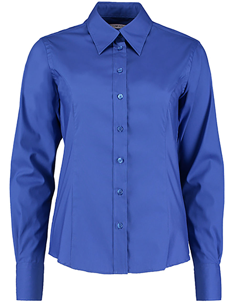 Women`s Tailored Fit Corporate Oxford Shirt Long Sleeve Kustom Kit K702
