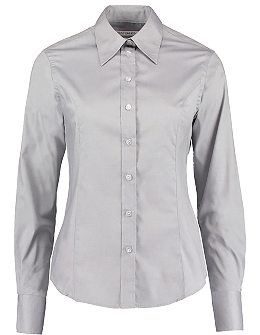 Women`s Tailored Fit Corporate Oxford Shirt Long Sleeve Kustom Kit K702